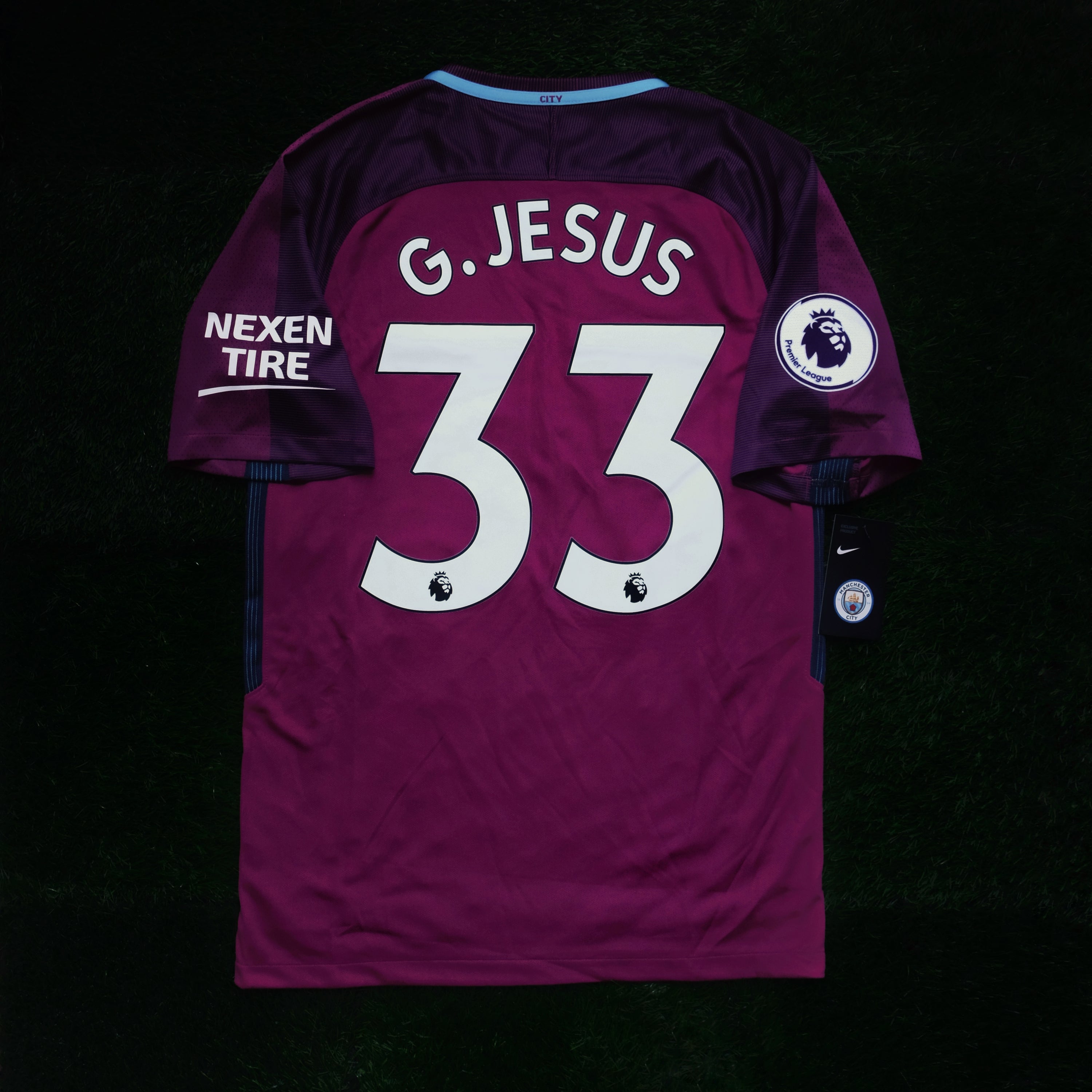 2017/18 Man City #33 G. JESUS Away Jersey (S)
