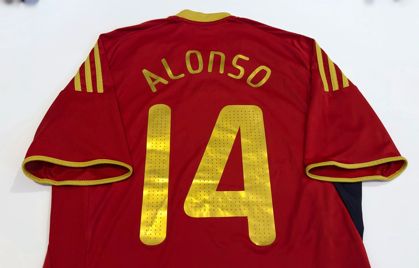 2009 Spain #14 ALONSO Home Jersey (M)