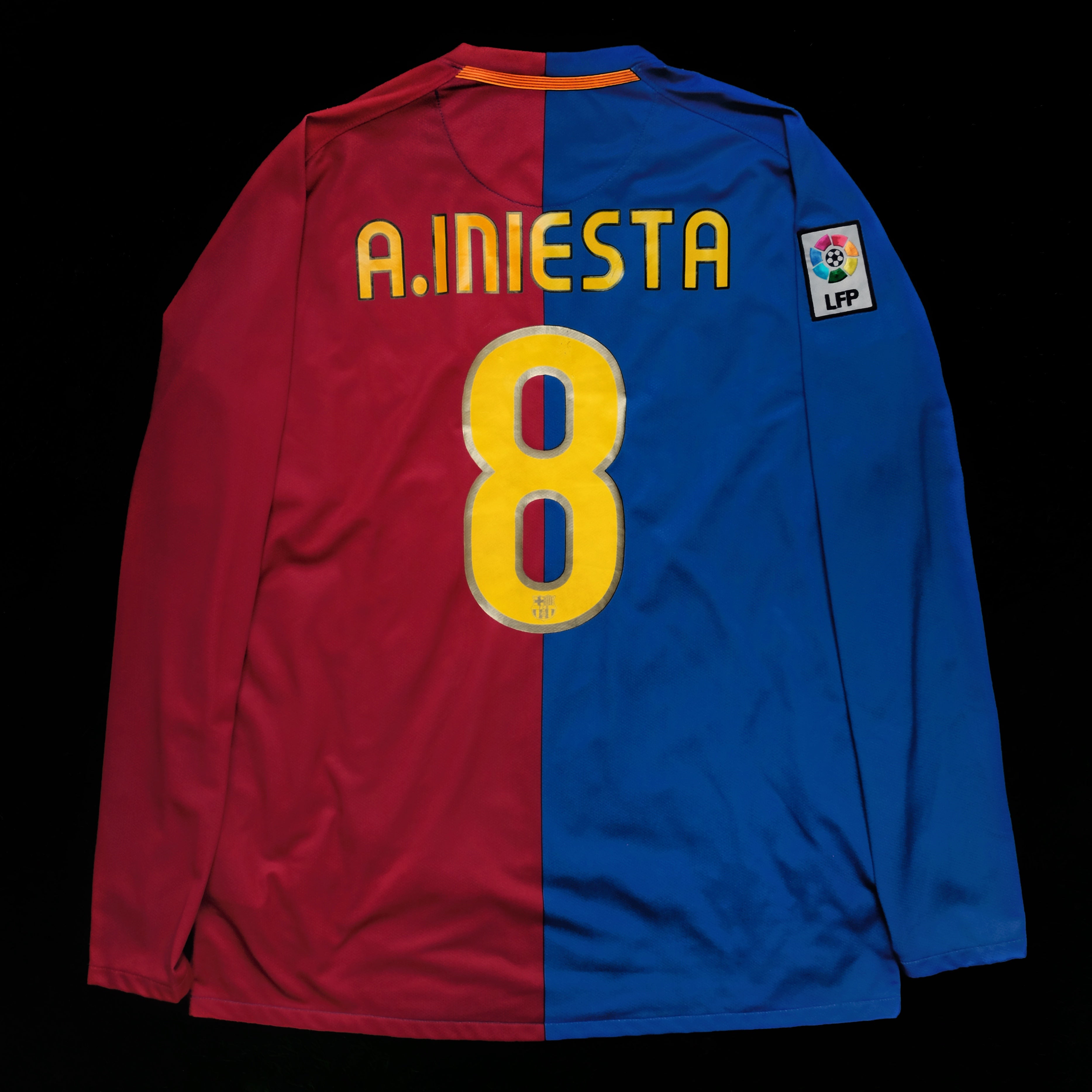 2008/09 Barcelona #8 A. INIESTA Home Jersey (L) L/S – Double Kick