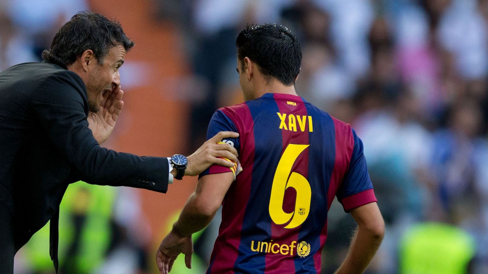 2014/15 Barcelona #6 XAVI Home Jersey (XL) – Double Kick Football