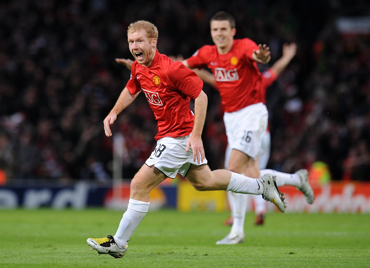 2007/08 Man Utd #18 SCHOLES Home Jersey (L)