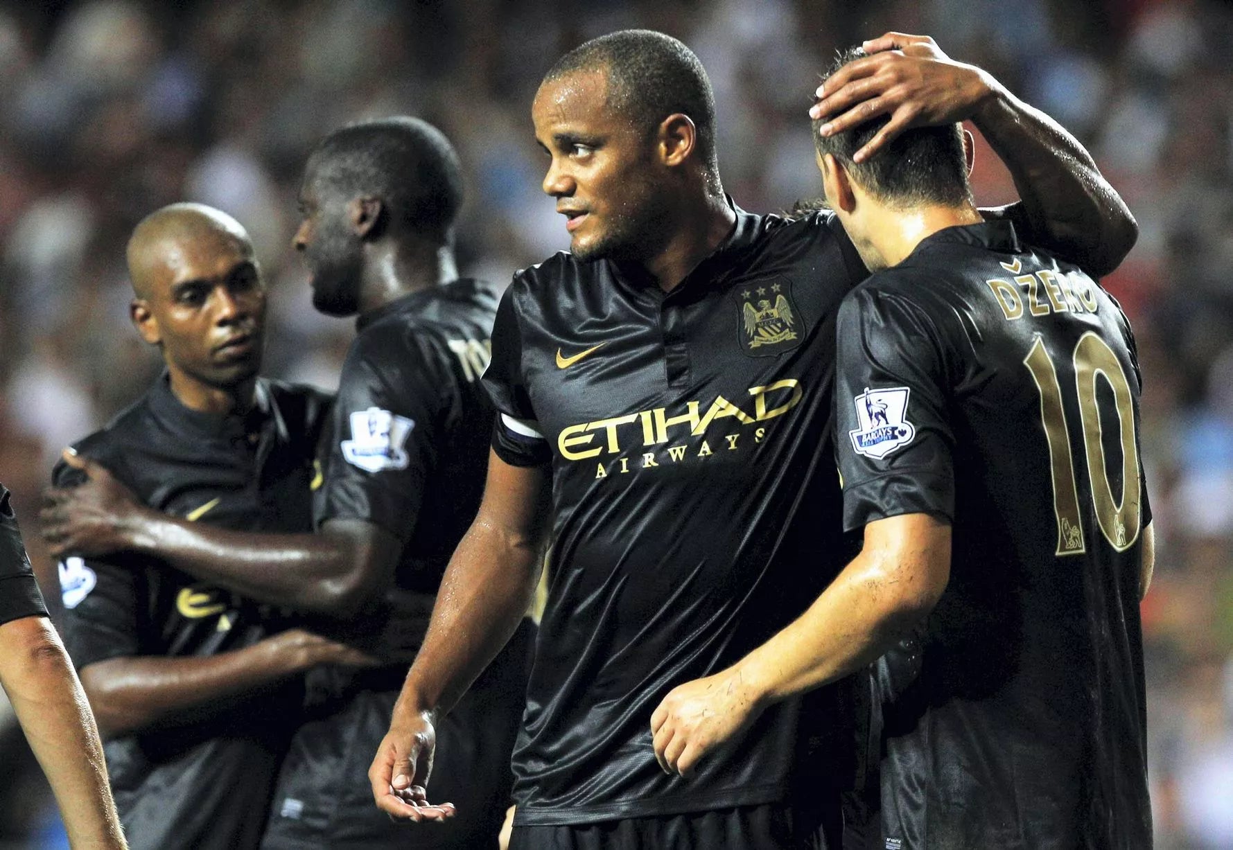 2013/14 Man City #4 KOMPANY Away Jersey (L)