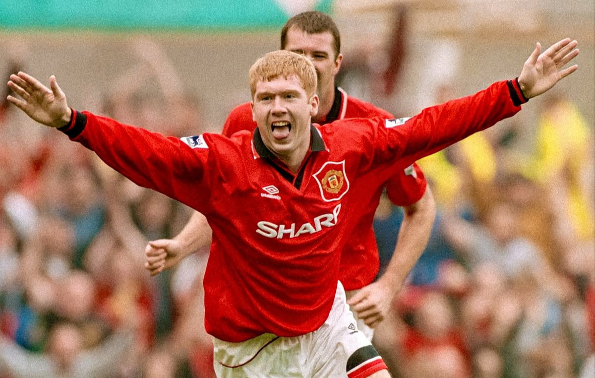 1994/96 Man Utd Home #22 SCHOLES Jersey (M)