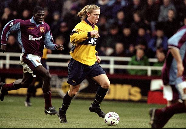 1997/99 Arsenal #17 PETIT Away Jersey (M) L/S