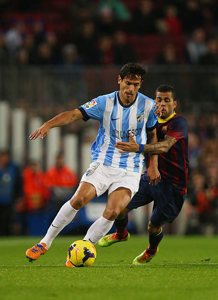 2013/14 Malaga #9 SANTA CRUZ Home Jersey (M)