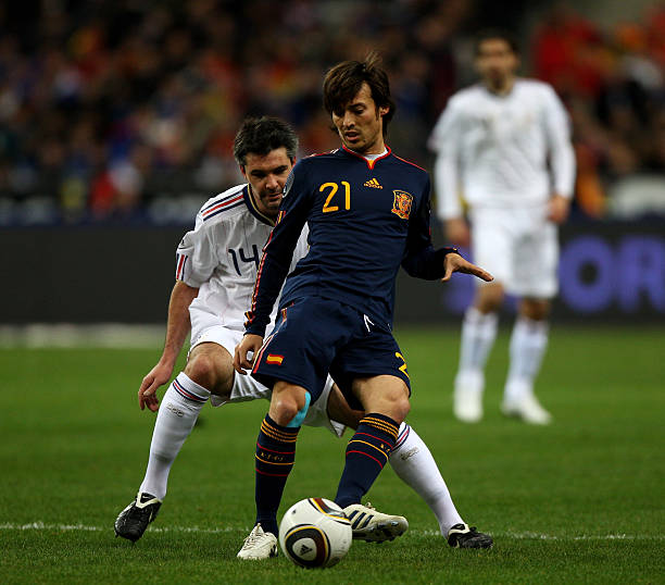 2010 Spain #21 SILVA Away Jersey (S)