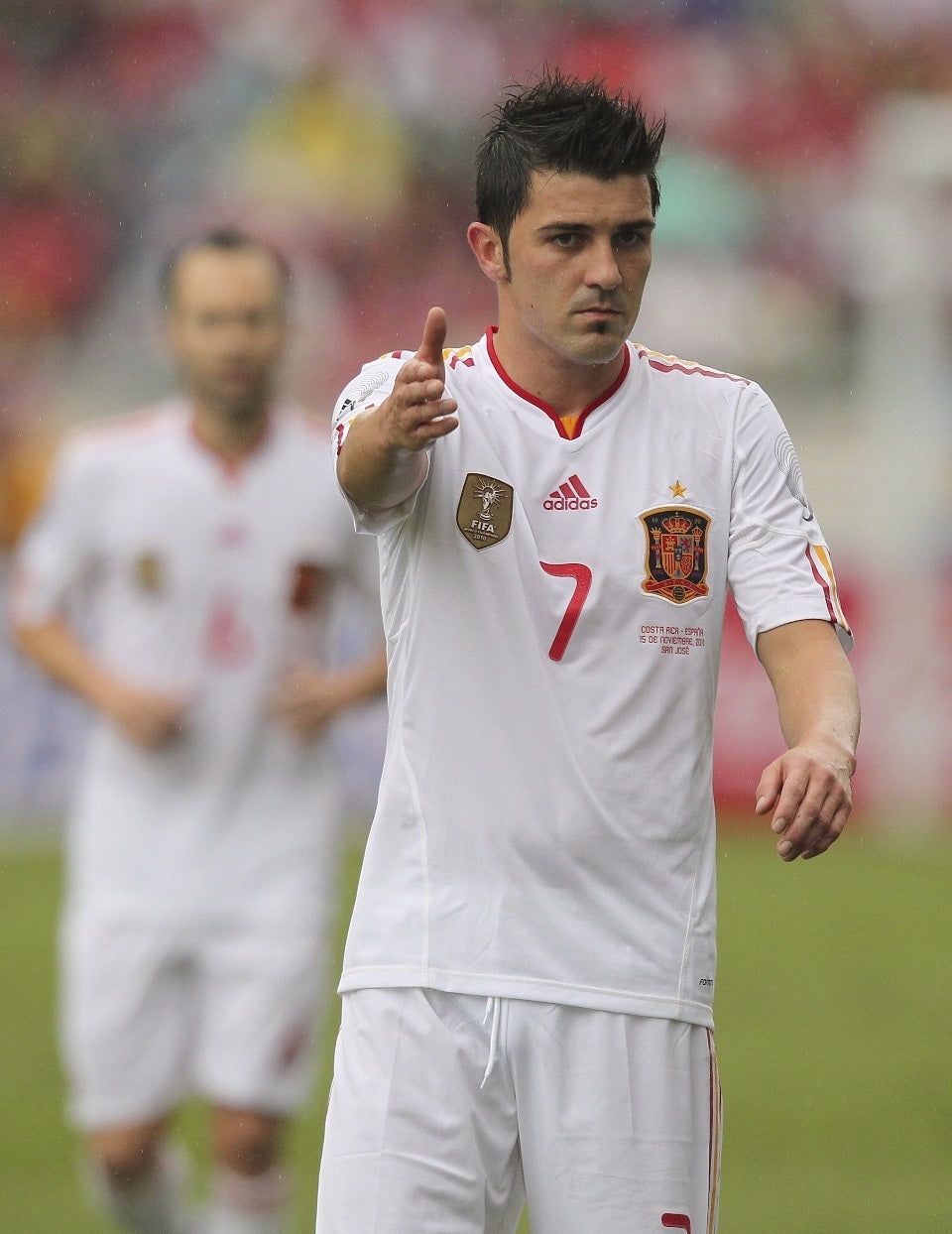2011 Spain #7 DAVID VILLA Away Jersey (XL)