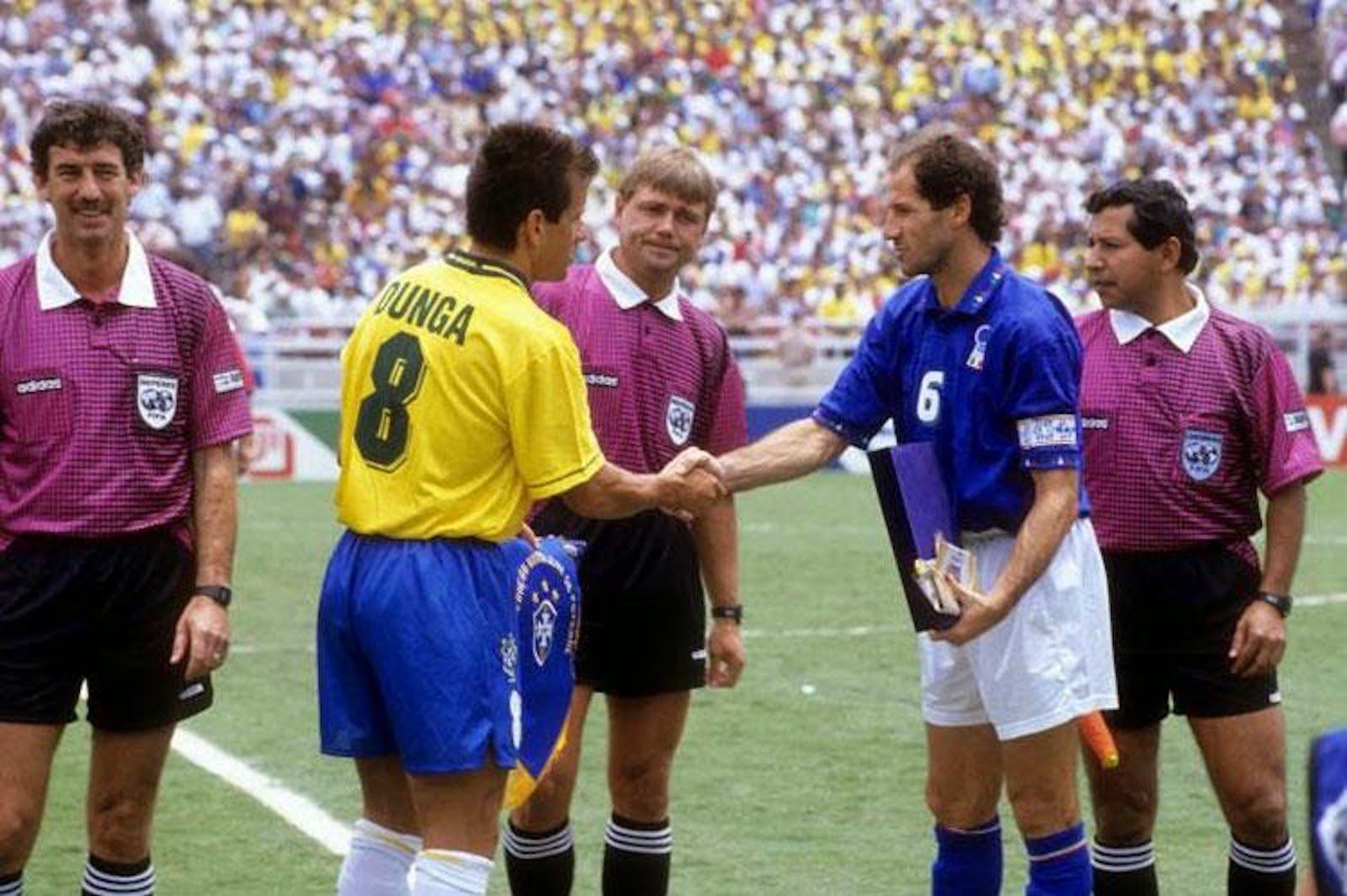 1994 Brazil #8 DUNGA Home Jersey (M)