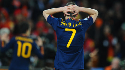 2010 Spain #7 DAVID VILLA Away Jersey (M)