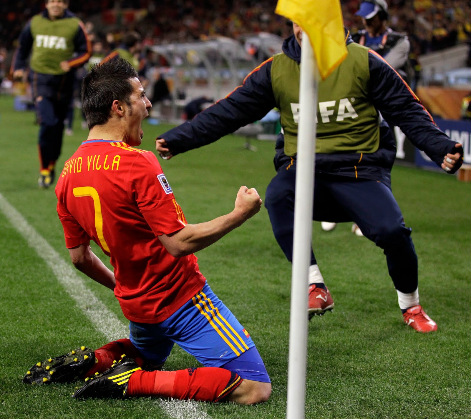 2010 Spain #7 DAVID VILLA Home Jersey (XL)